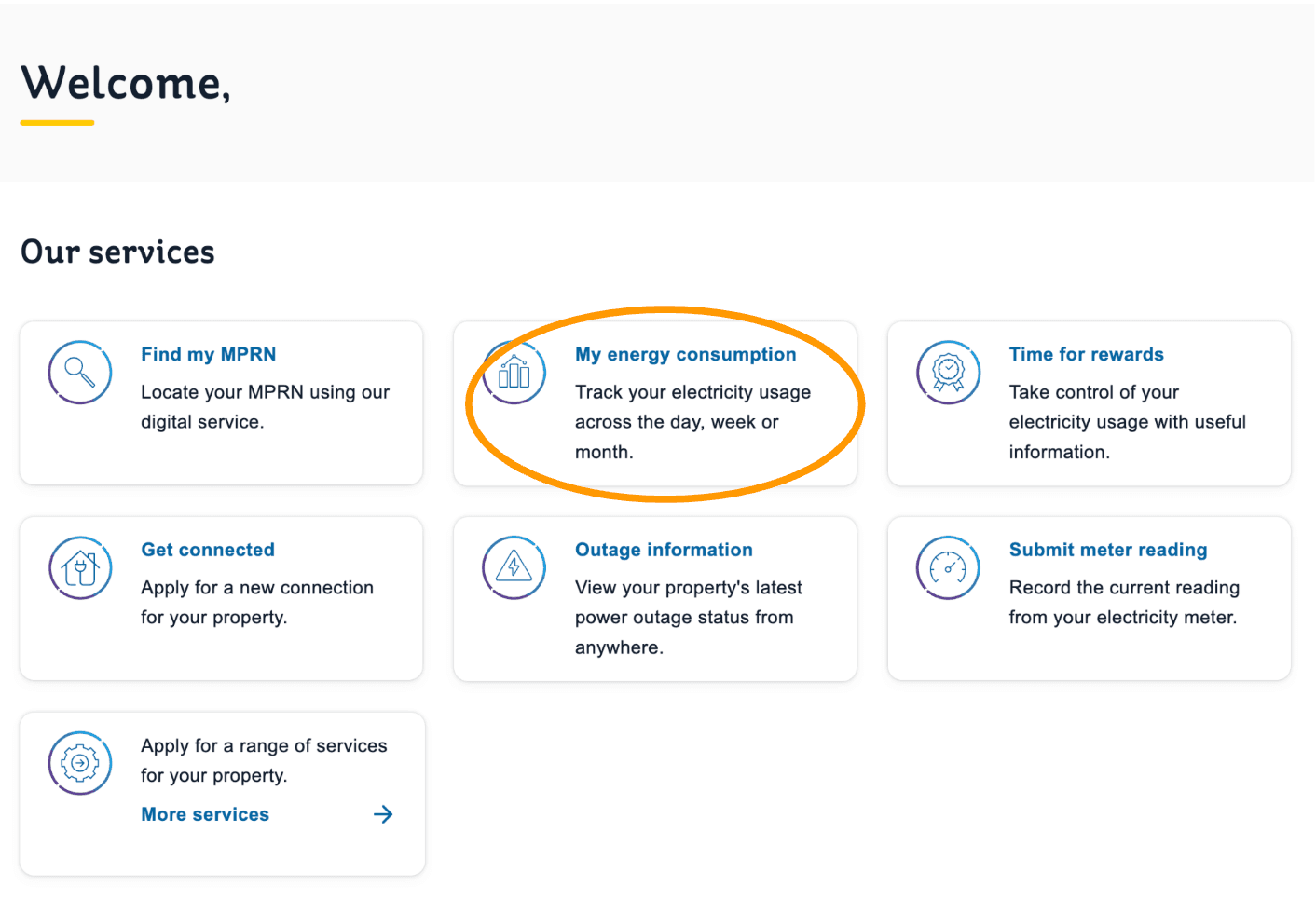 My Energy Consumption Menu Item